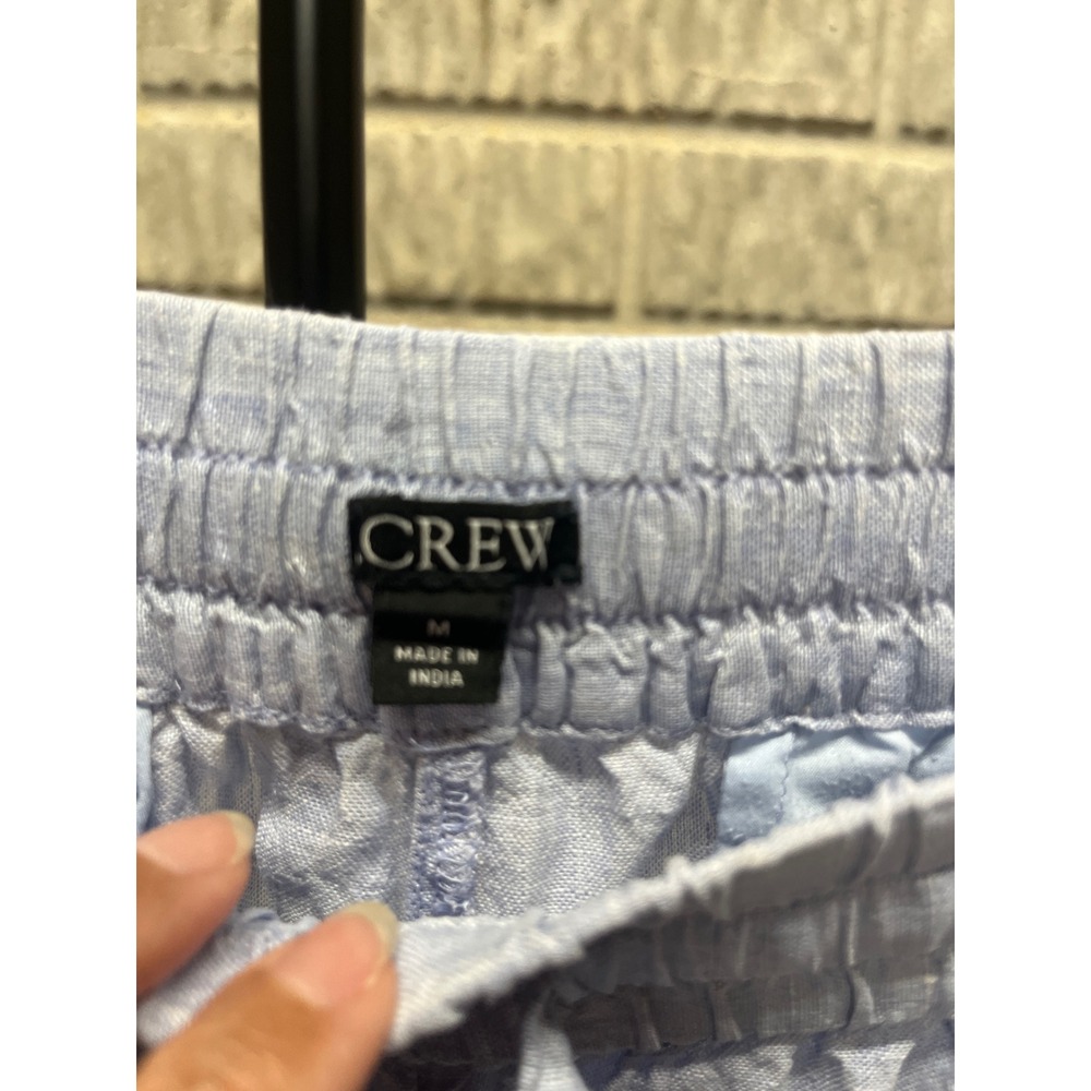 J. Crew Womens Light Blue Linen Cropped Drawstring Pants Size Medium Relaxed Fit - Picture 4 of 4